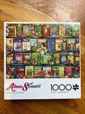 NEW NIB Buffalo Games Aimee Stewart Vintage Summer Books 1000 pc puzzle